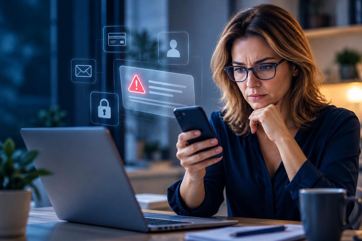 Personne consultant son téléphone en toute sécurité